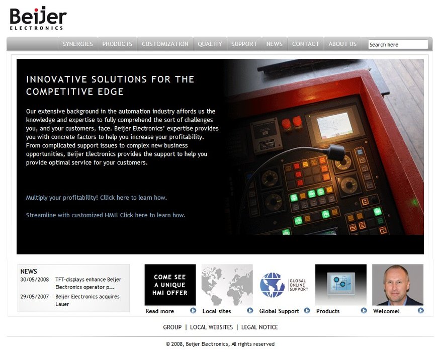Beijer Electronics lance un nouveau site web spécifiquement pour les constructeurs de machines